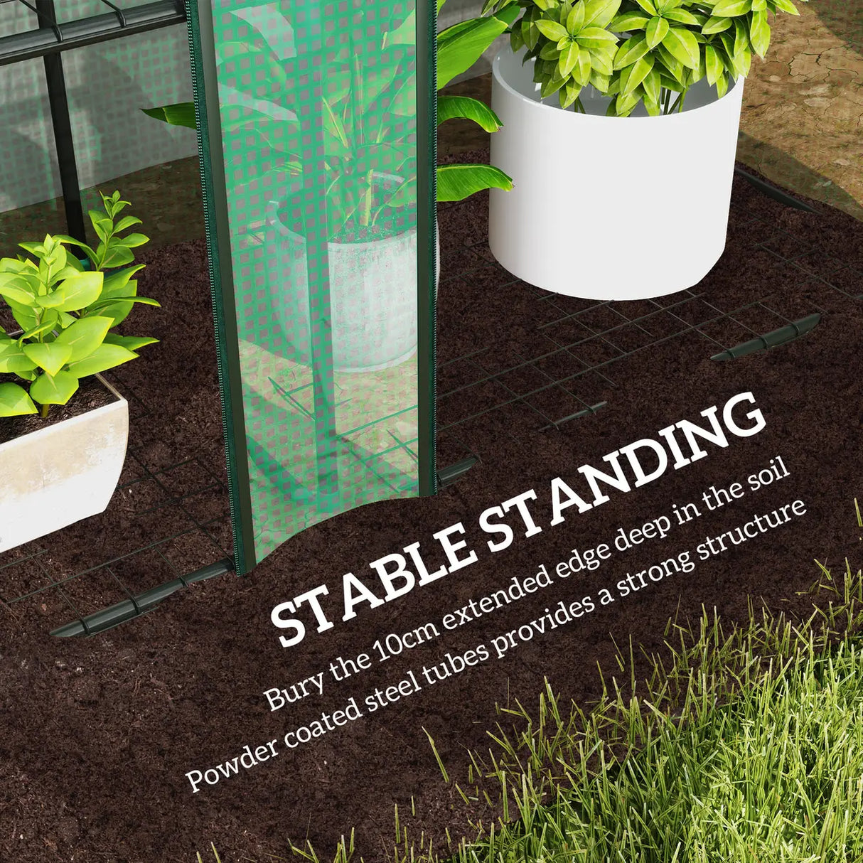 Outsunny 46 x 215cm Nine-Shelf Greenhouse - Green