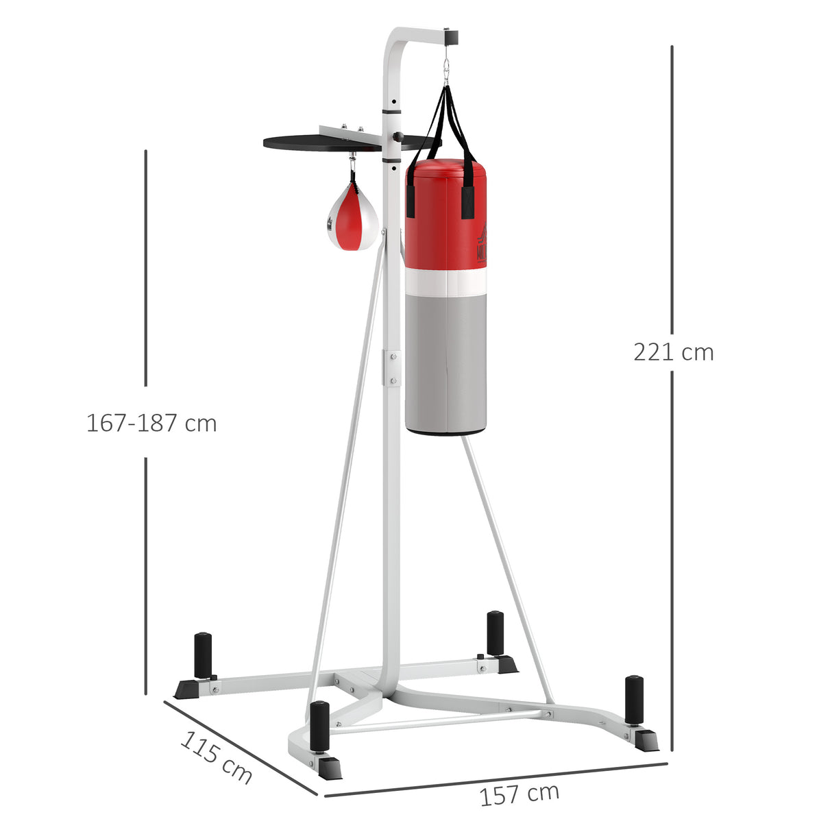 HOMCOM Freestanding Boxing Punch Bag & Speed ball Station, for Home Gym, White