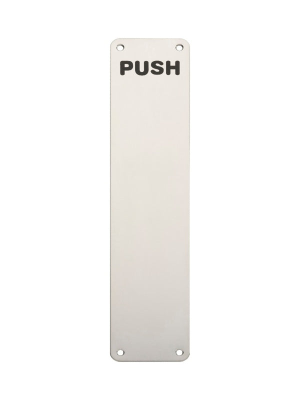 350 X 75MM - FINGER PLATE - PUSH - BRIGHT STAINLESS STEEL - EACH