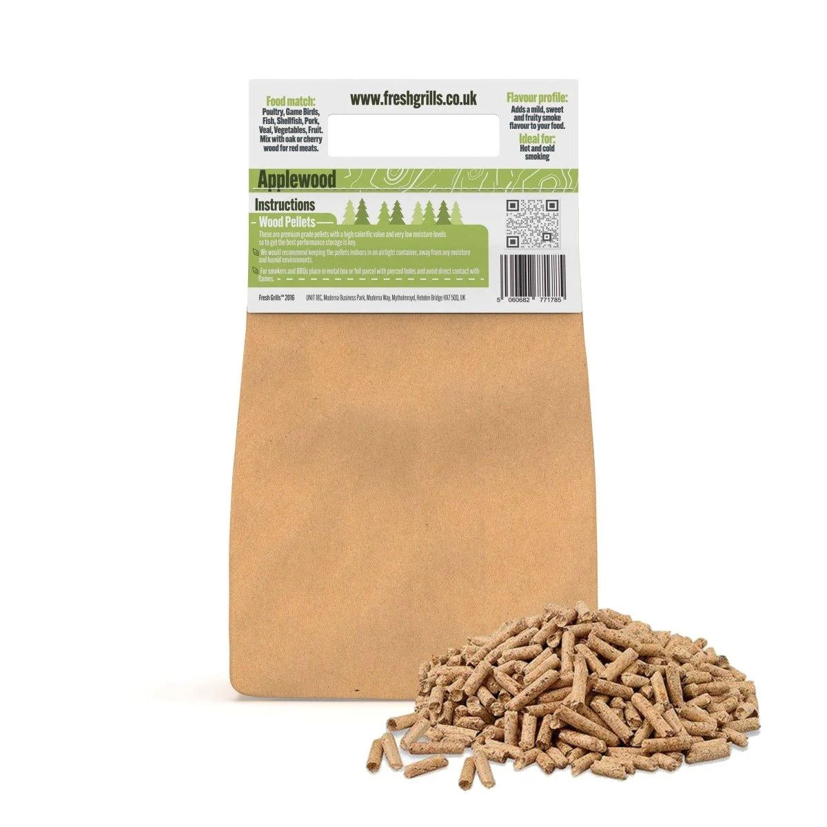 100% Pure BBQ Wood Pellets for Outdoor Pizza Ovens, Kamado Grills & BBQ Smokers Eco-Friendly, High Calorific Value & Consistent Temperature 12kg