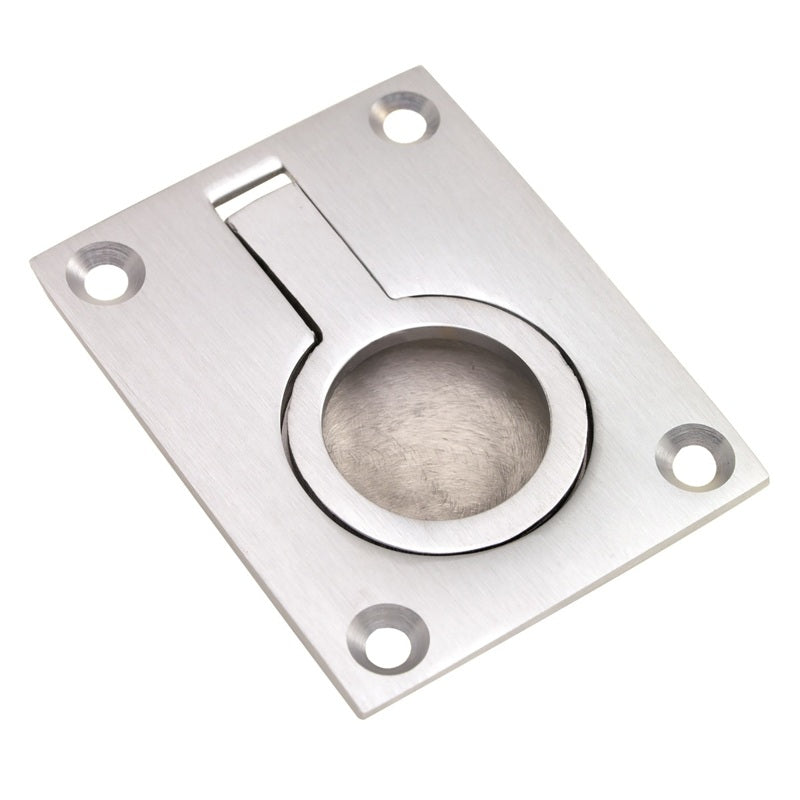 FLUSH RING PULL - SATIN CHROME - 50MMx63MM - EACH