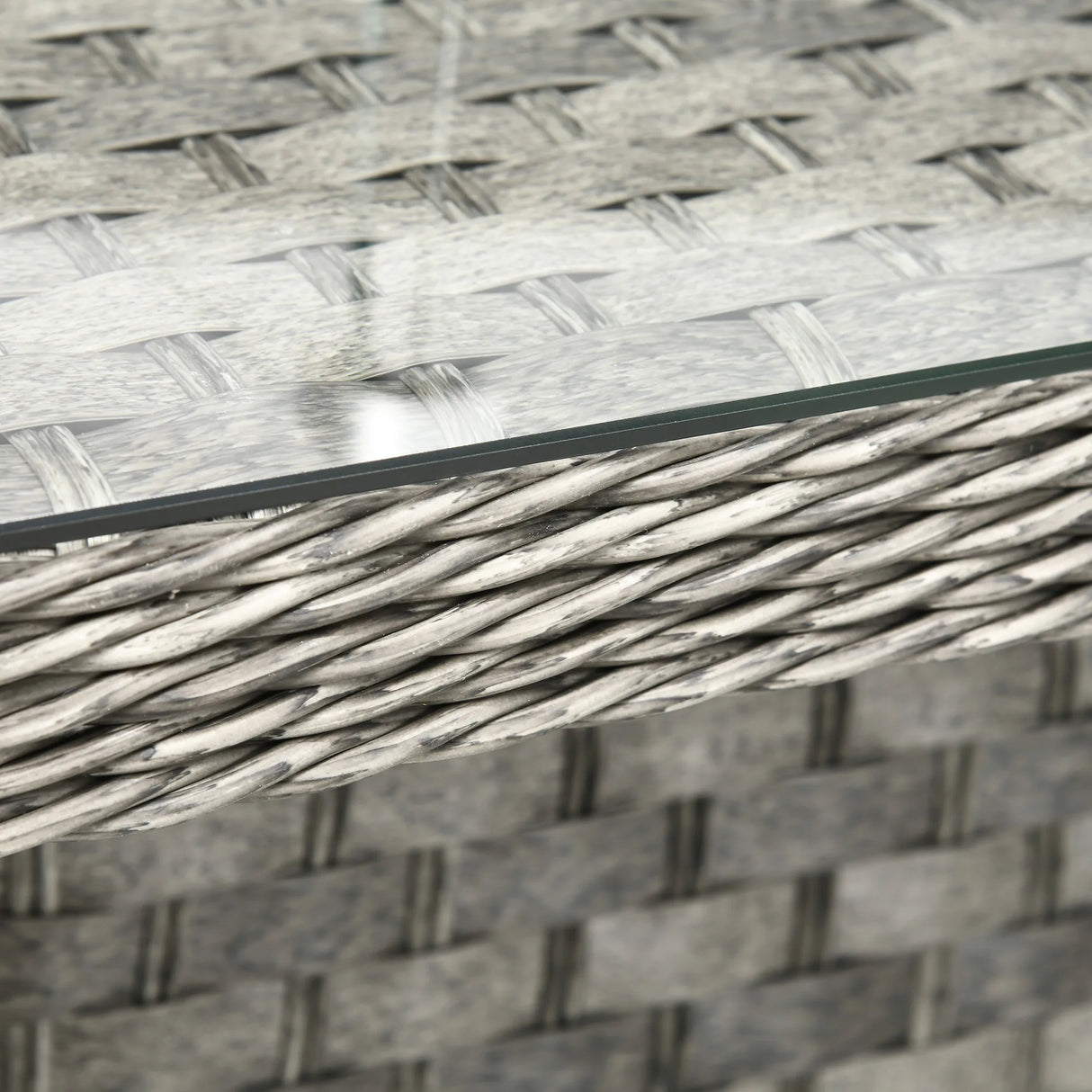 Outsunny Seven-Piece Firepit Table Rattan Sofa Set - Grey