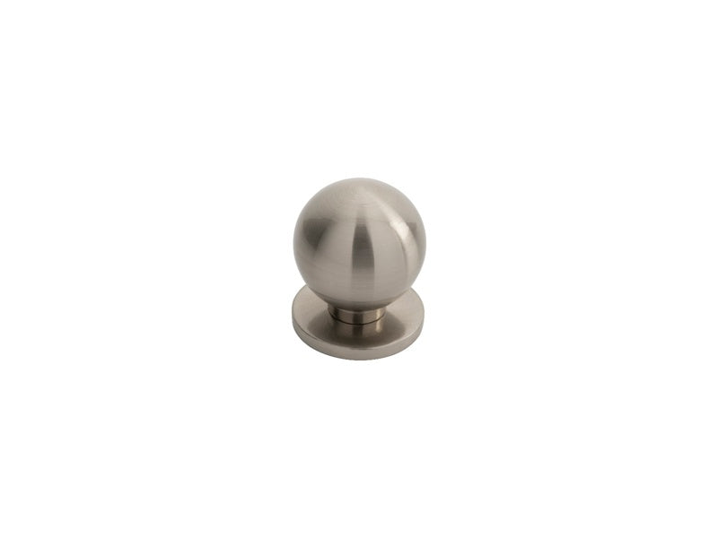 25MM FTD STAINLESS STEEL BALL KNOB W/ ROSE - SATIN NICKEL - 25 ( 25 ) - EACH