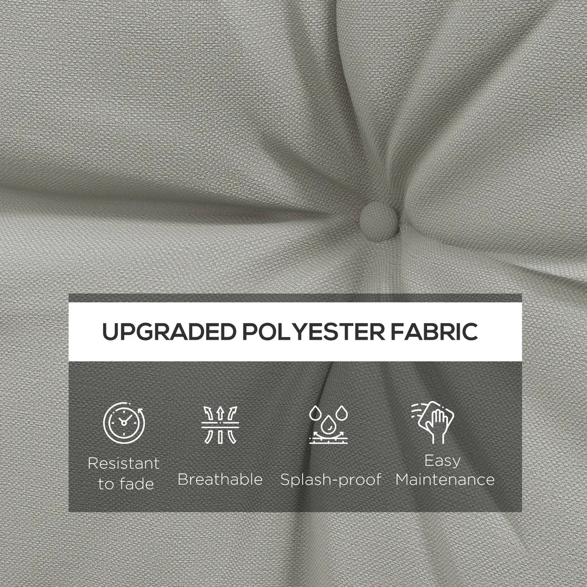 Outsunny 2-Piece Seat Cushions Back Pillows Replacement, Patio Chair Cushions Set for Indoor Outdoor, Light Grey