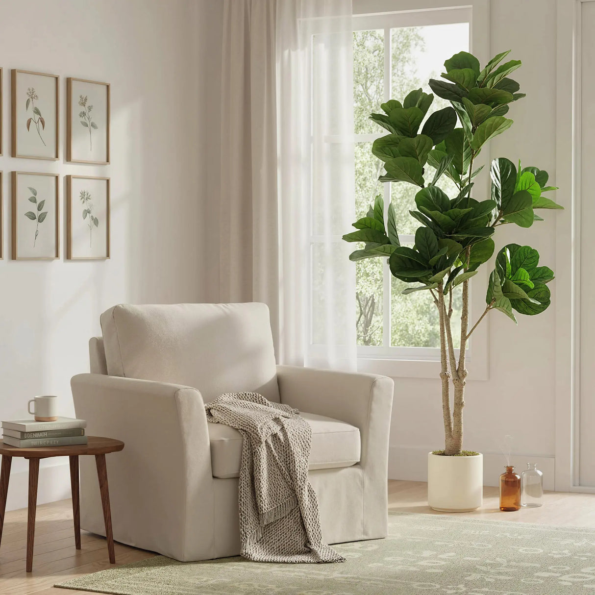 HOMCOM 180cm Artificial Fiddle Leaf Fig Tree - Green