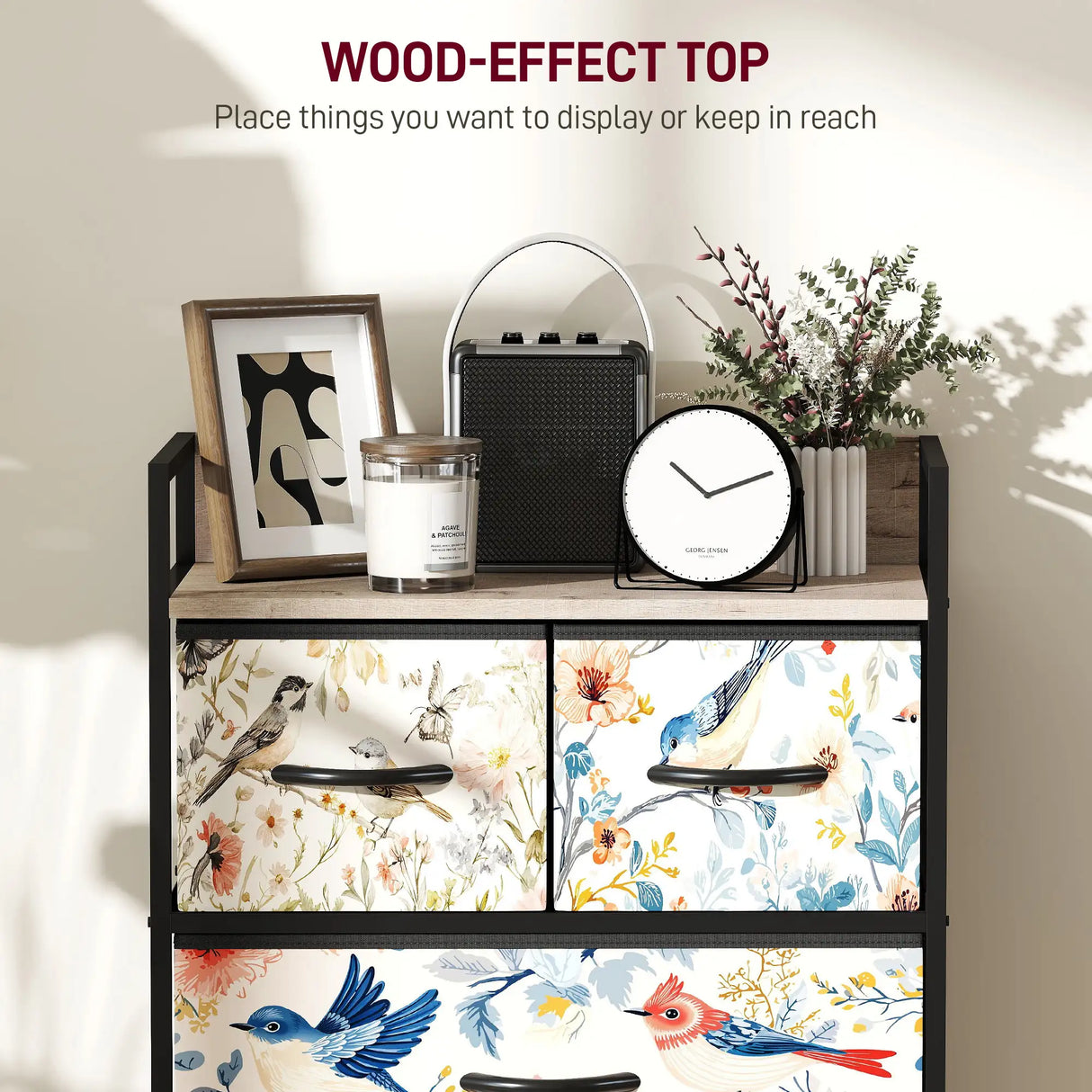 HOMCOM 4-Drawer Chest of Drawers - White