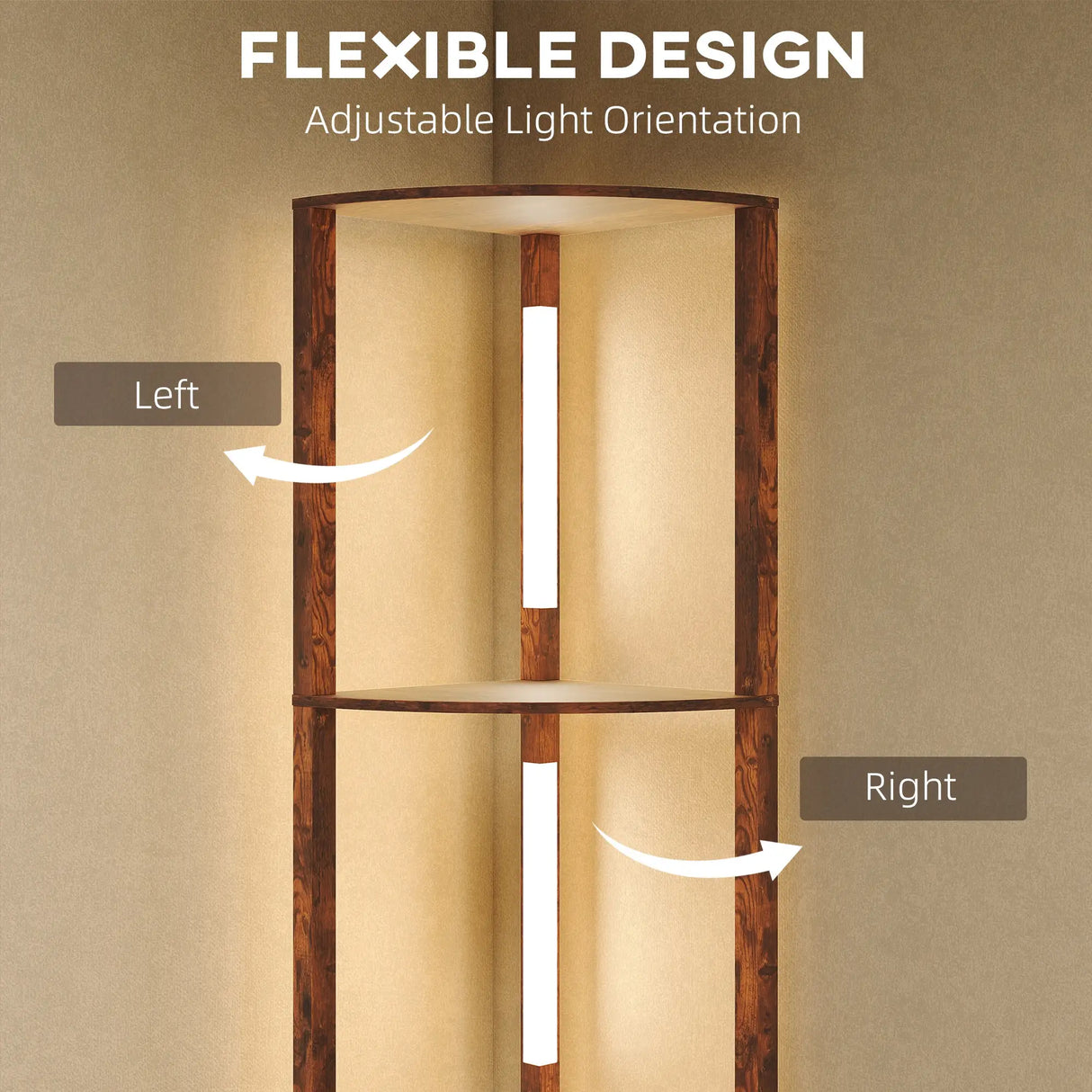 HOMCOM Three-Tier Corner Floor Lamp
