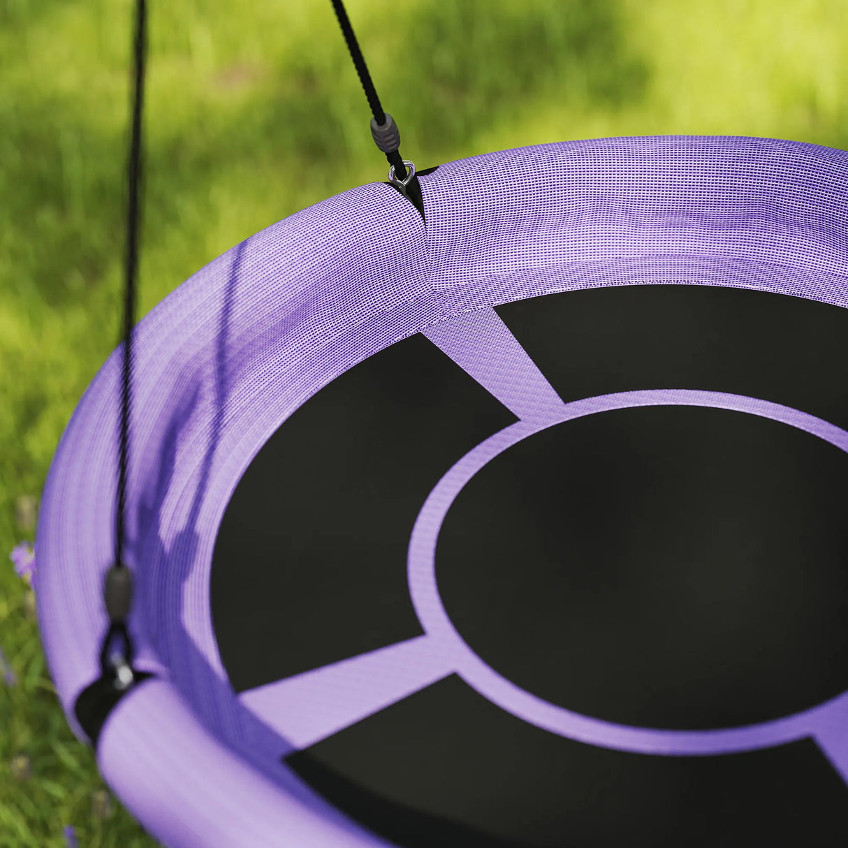 AIYAPLAY 100cm Diameter Nest Seat for Kids with Height Adjustable Hanging Ropes for Outdoor, Playground, Garden, Purple