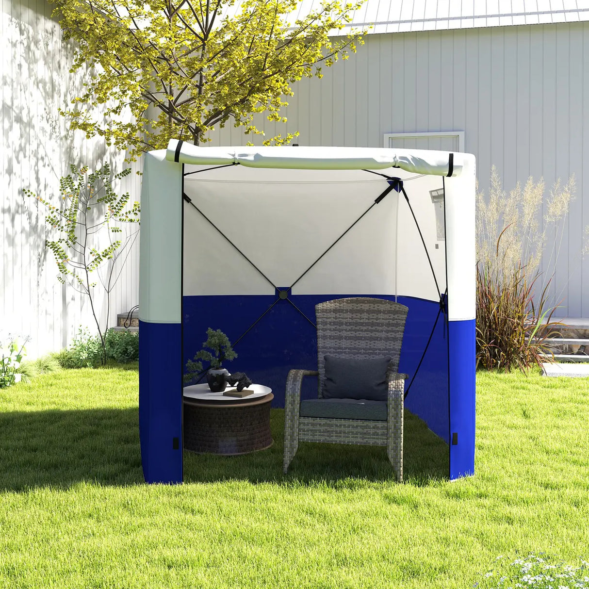 Outsunny 2 x 2m Pop-Up Gazebo, with Accessories - Dark Blue