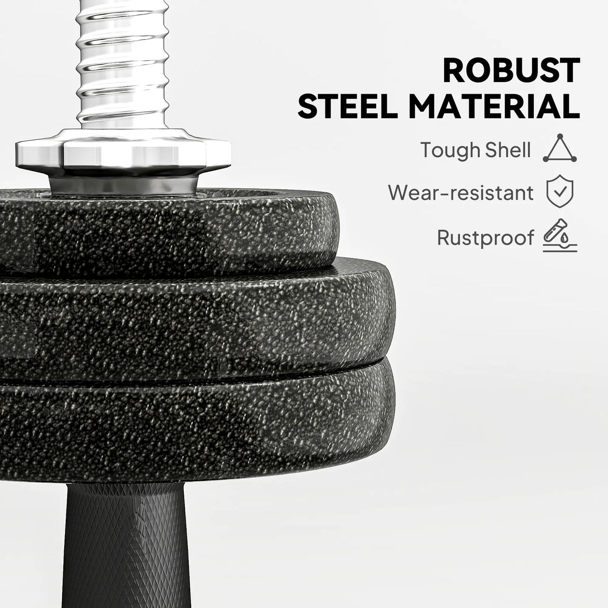 SPORTNOW 2-in-1 Adjustable Dumbbells Set, 30kg Weights Dumbbells Set with Non-Slip Grip for Strength Training, Weight Lifting, Bodybuilding, Home Gym Workout Equipment for Men & Women