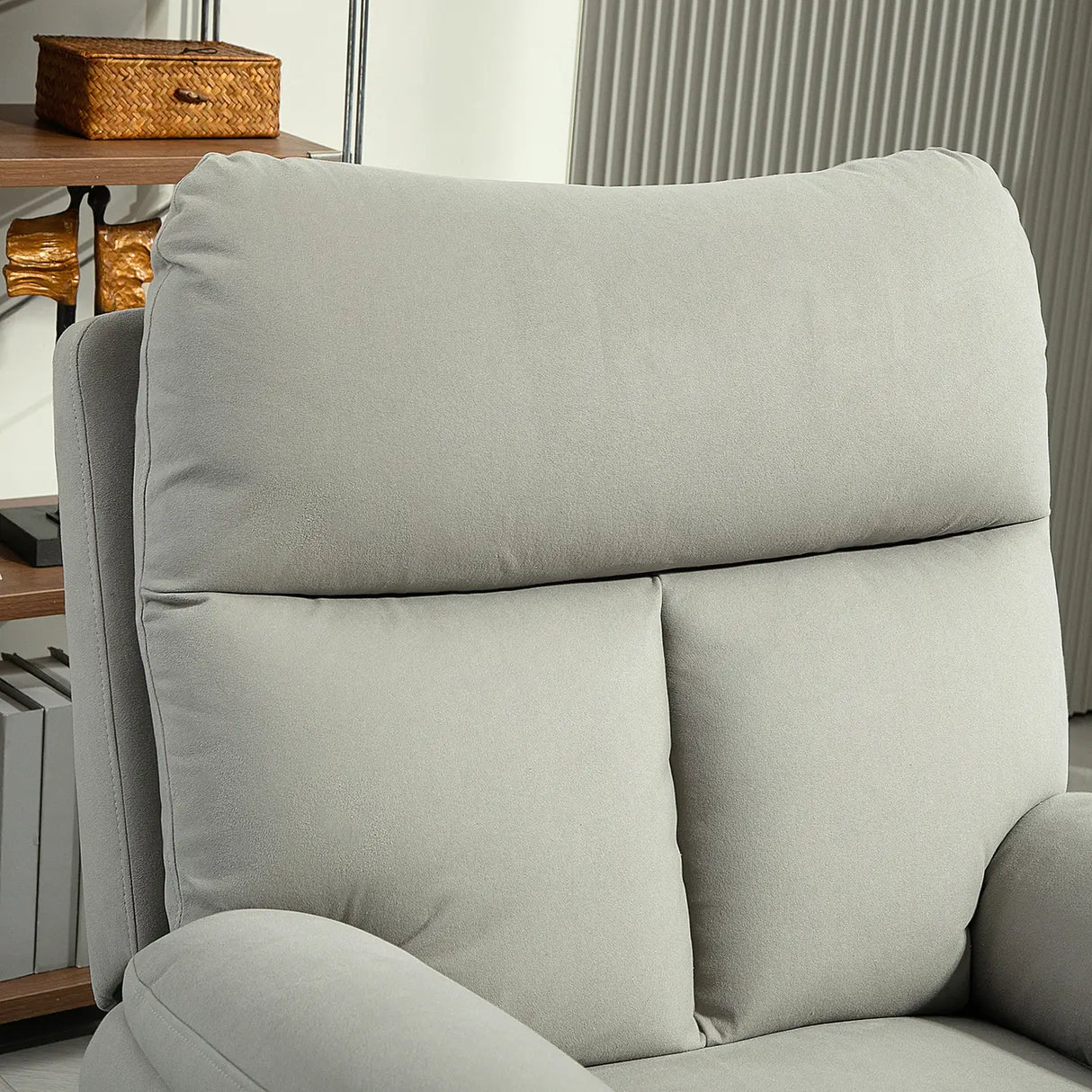 HOMCOM 140 Manual Reclining Armchair, with Footrest - Grey