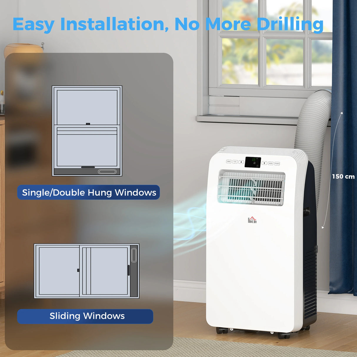 HOMCOM 12,000 BTU Three Mode Portable Air Conditioner - White