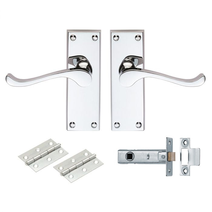 CONTRACT VICTORIAN SCROLL LATCH PACK - Polished Chrome - 118 X 40 - Pack