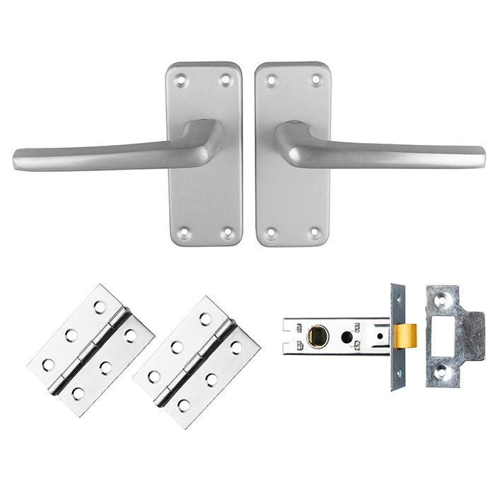 CONTRACT ALUMINIUM LATCH PACK - Satin Anodised Aluminium - 102 X 41MM - Pack