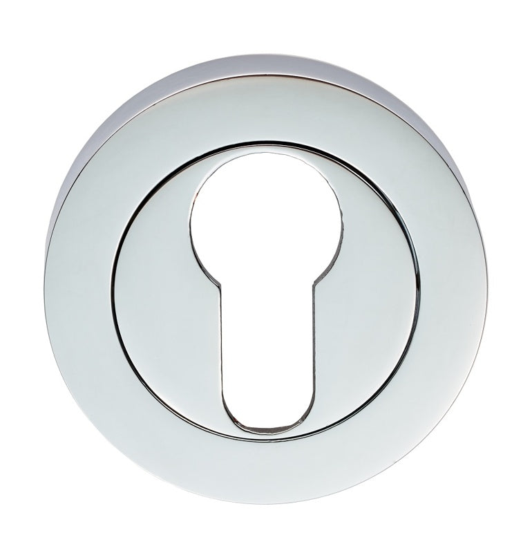 ESCUTCHEON - EURO PROFILE ON CONCEALED FIX ROUND ROSE - POLISHED CHROME - 52 x 8 - EACH