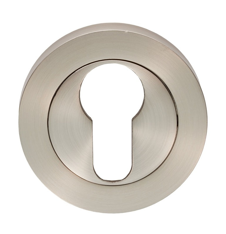 ESCUTCHEON - EURO PROFILE ON CONCEALED FIX ROUND ROSE - SATIN NICKEL - 52 x 8 - EACH