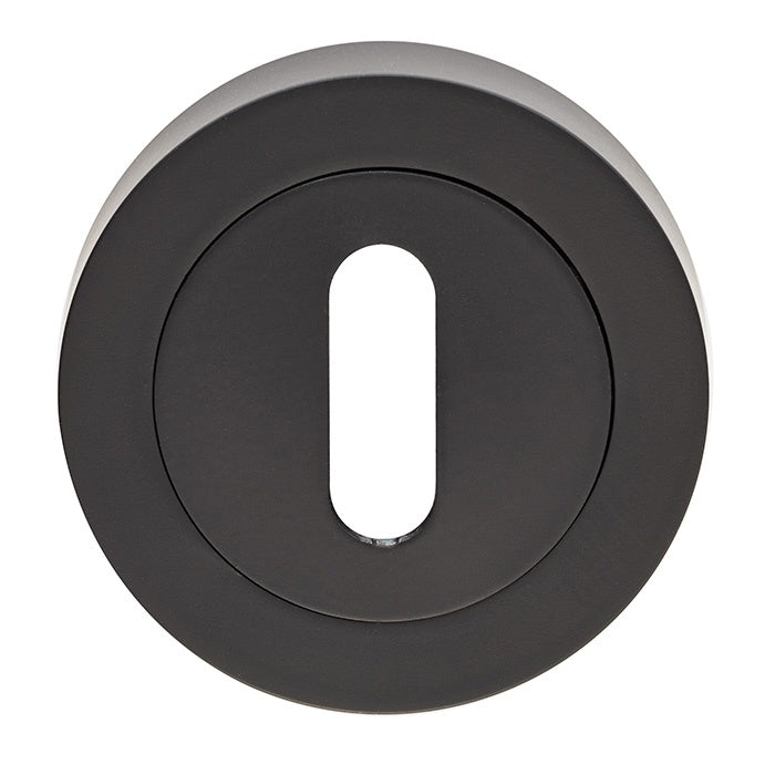 ESCUTCHEON - LOCK PROFILE ON CONCEALED FIX ROUND ROSE - MATT BLACK - EACH