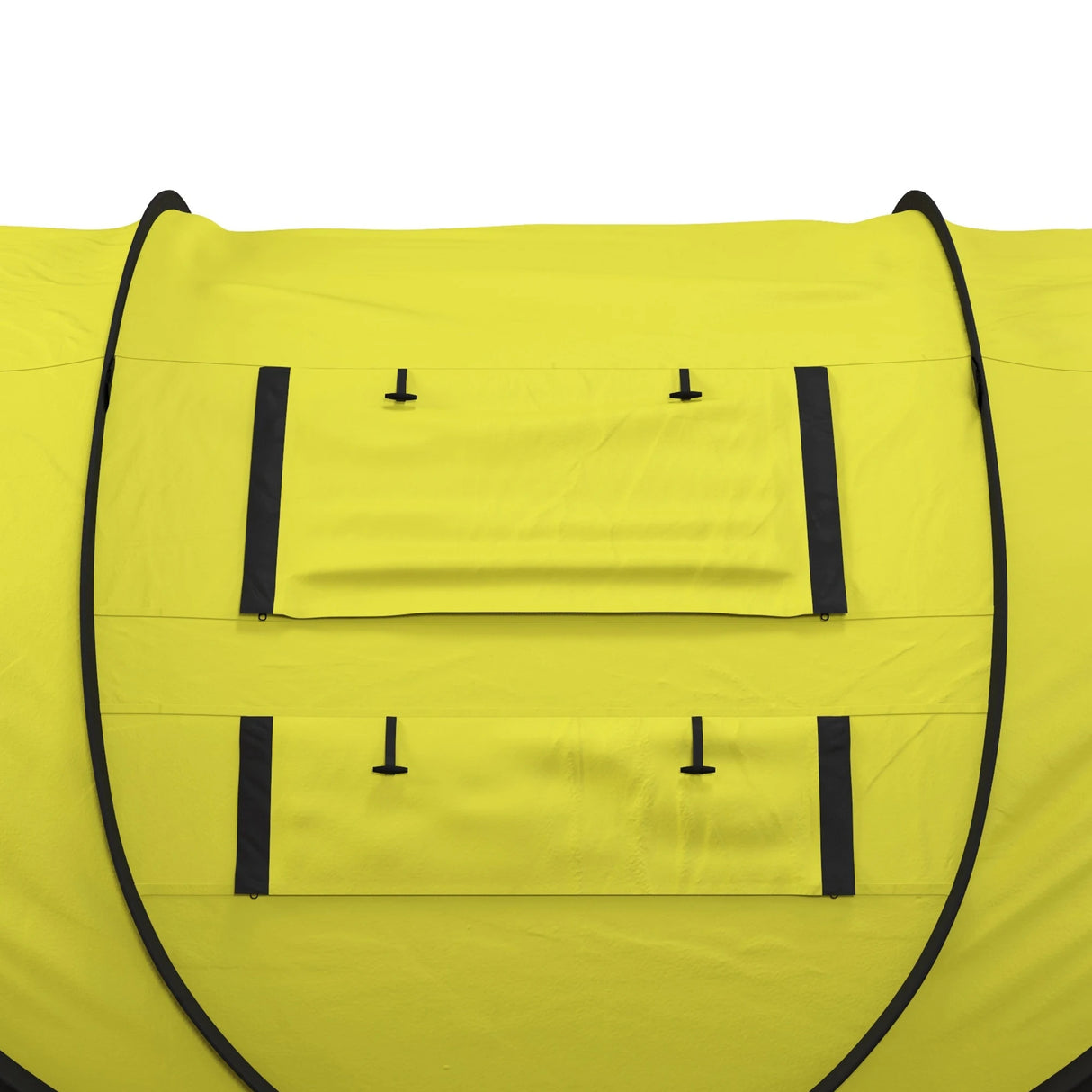 Outsunny 4 Person Pop-up Camping Tent Family Tent with Ground Sheet, 4 Windows and Portable Carry Bag for Beach Outdoor Trip, Yellow
