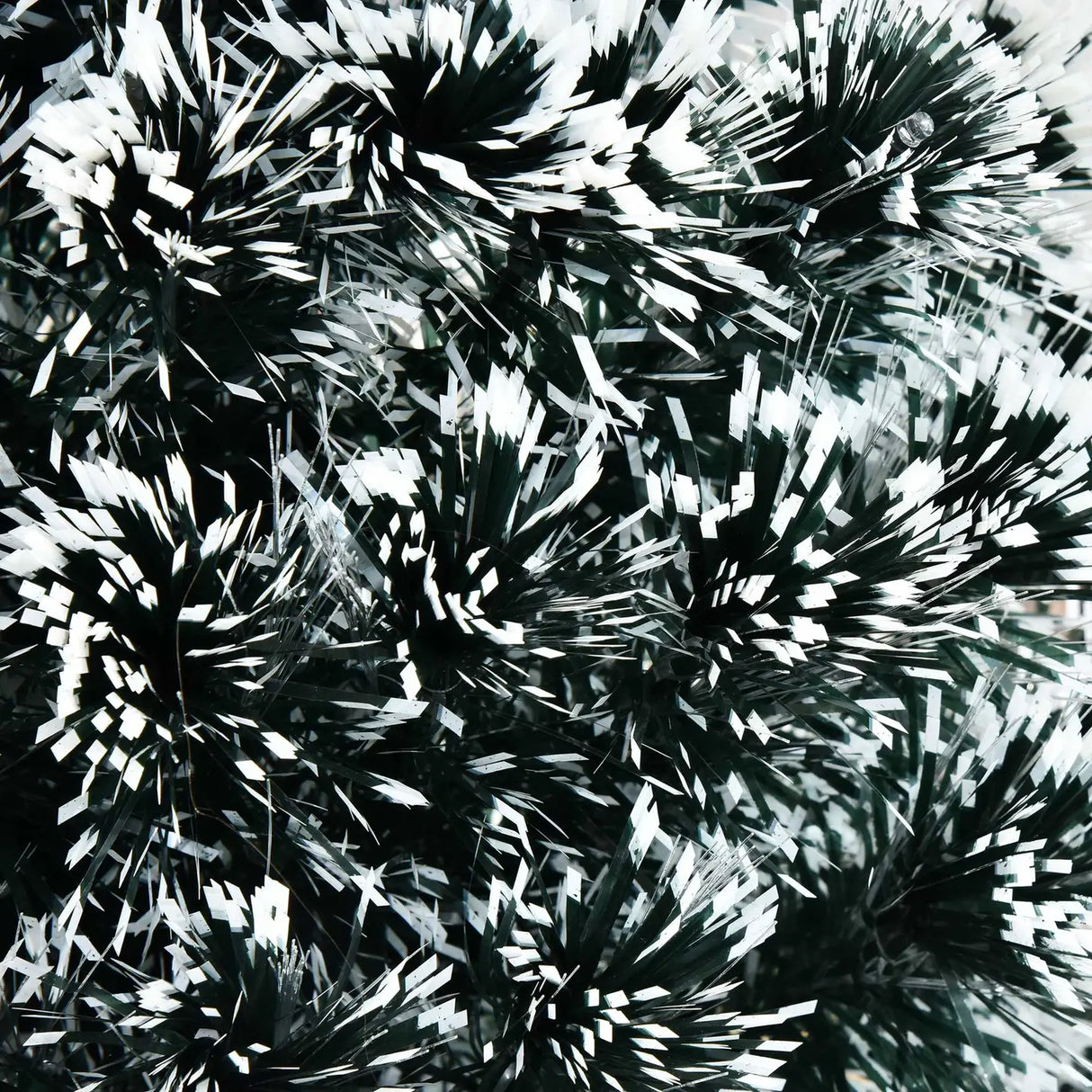 HOMCOM 4ft Artificial Prelit Christmas Tree, Snow Xmas Tree with Colourful LED Lighting Fiber Optics, Green White