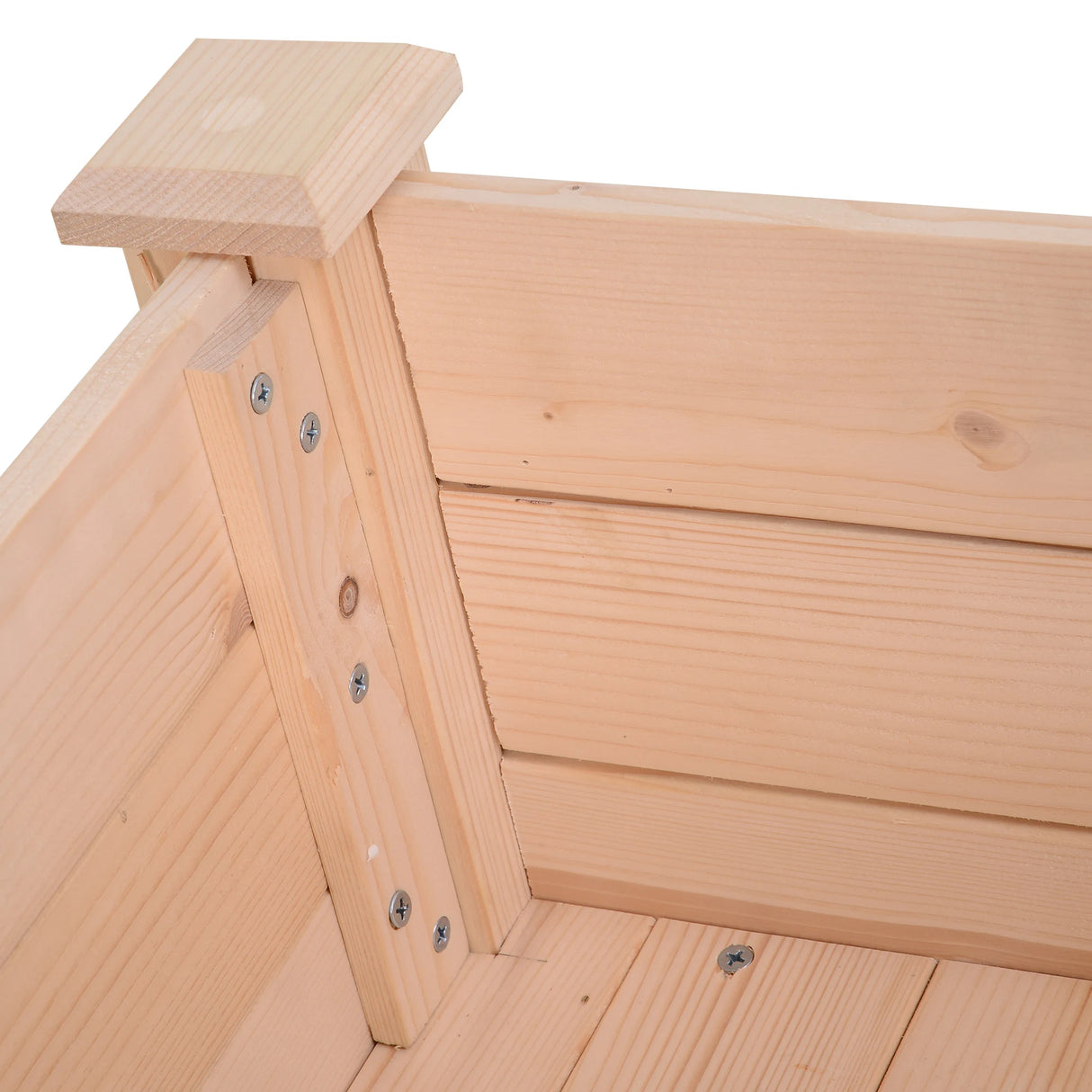 Outsunny Garden Wooden Planters14 Rectangular Raised Bed,Flower Box, Fir Wood Indoor/Outdoor, Oak Tone, 86L x 46W x 76Hcm