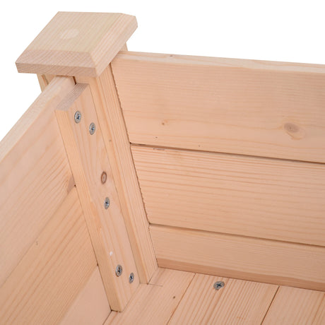 Outsunny Garden Wooden Planters14 Rectangular Raised Bed,Flower Box, Fir Wood Indoor/Outdoor, Oak Tone, 86L x 46W x 76Hcm
