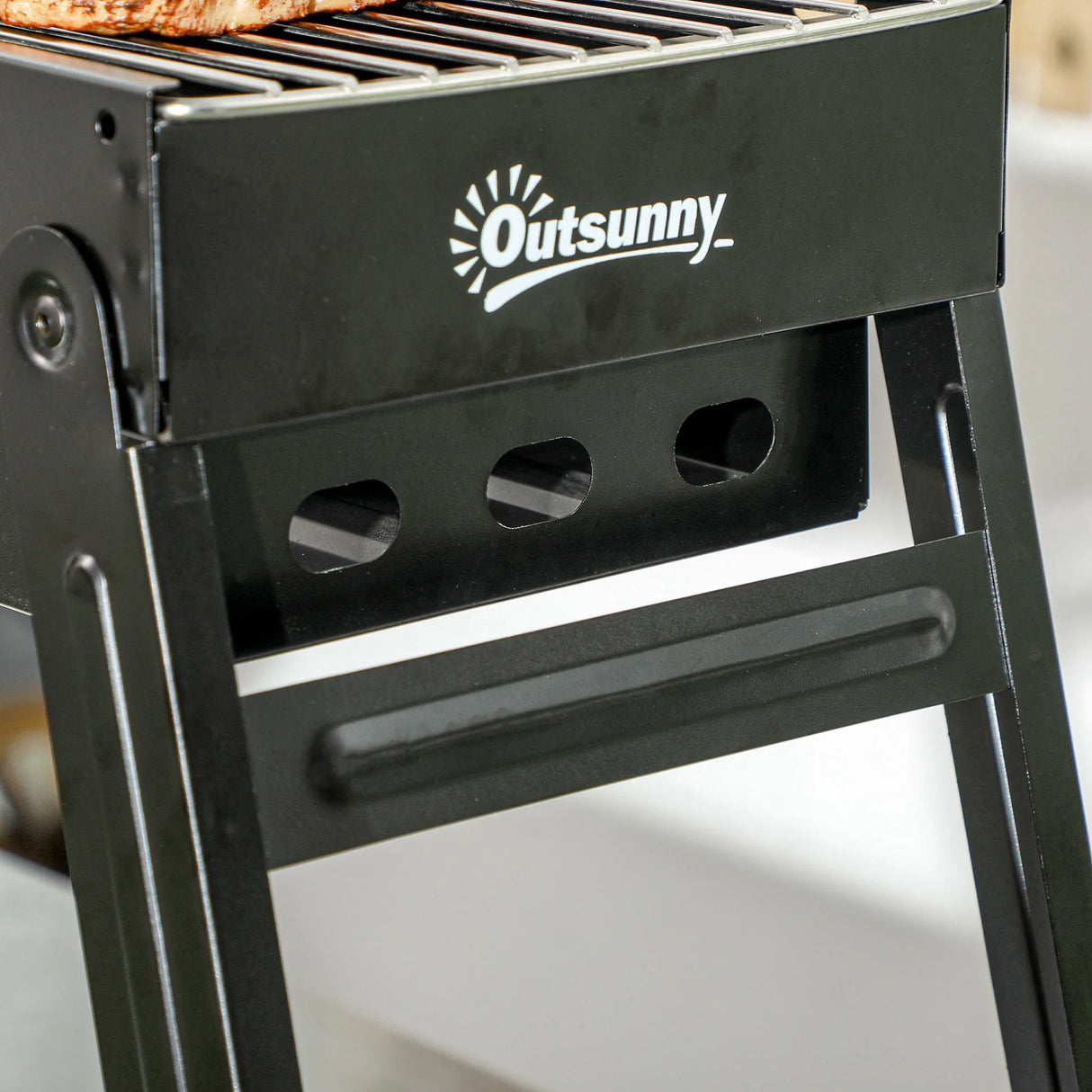 Outsunny Foldable Charcoal Grill - Black