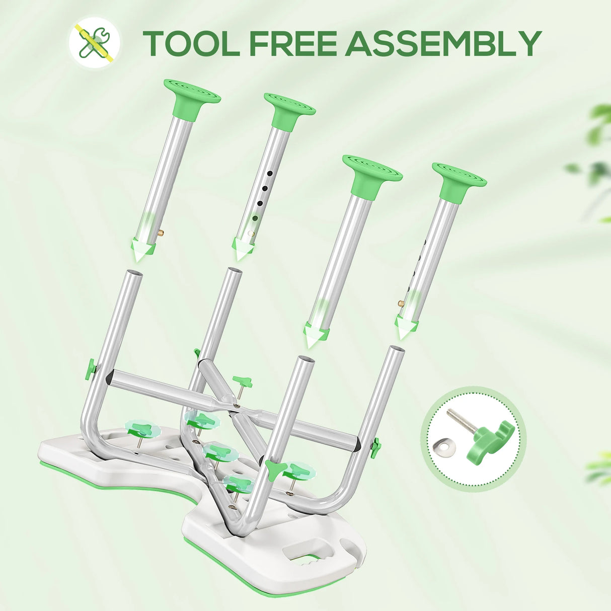 HOMCOM 39-51.5cm 'U' Seat Padded Shower Stool - Green