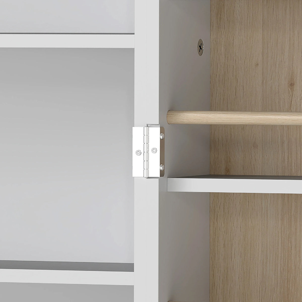 HOMCOM 119.5 cm Kitchen Cupboard, Freestanding Kitchen Cabinet with Double Doors, 5 Tiers, 12 Spice Racks, White