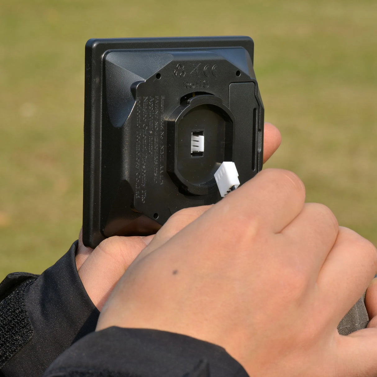 Outsunny 2.7m Garden Parasol Sun Umbrella w/ LED Solar Light Angled Canopy Blue