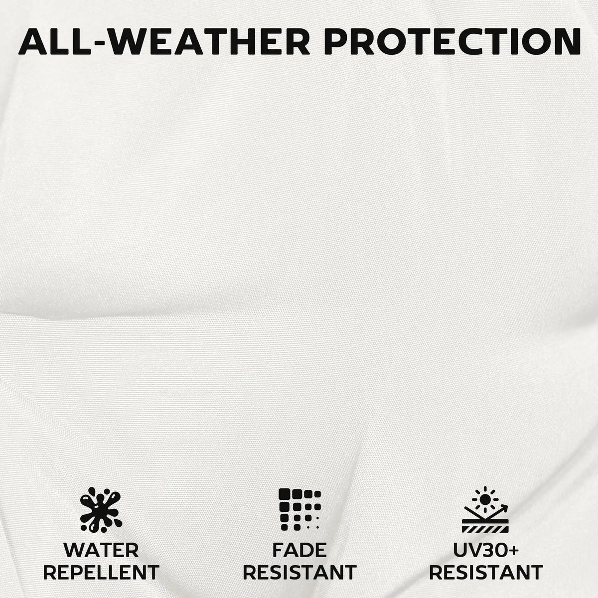 Outsunny Outdoor Seat Cushions Set of 2 with Ties, Waterproof Garden Seat Pads, Cream White