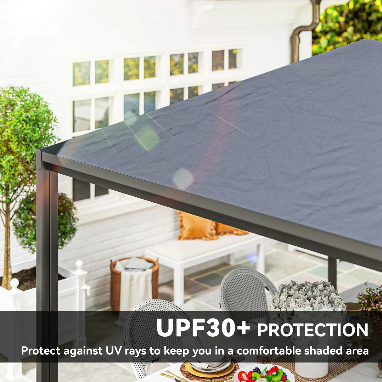 Outsunny 3 x 3 or 3 x 6m Garden Gazebo with Extendable Awning and Wheels, UPF30+ Outdoor Metal Gazebo Canopy Shelter for BBQ, Event, Party