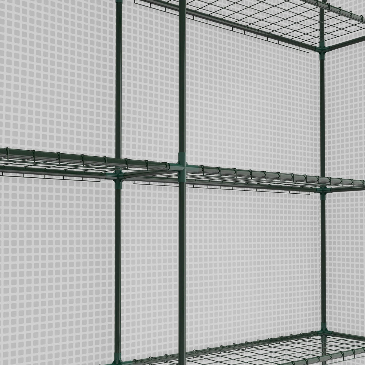 Outsunny 8 x 6ft Walk-In Greenhouse, with Shelves - White