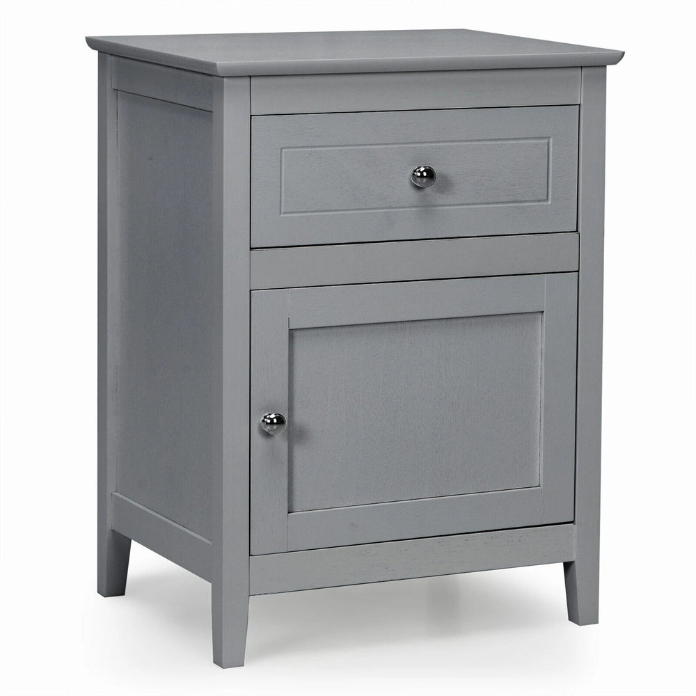 2-Tier Accent Table with Spacious Tabletop-Gray