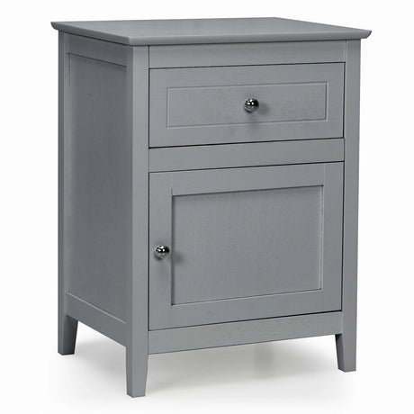2-Tier Accent Table with Spacious Tabletop-Gray