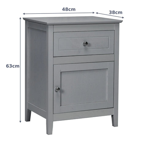2-Tier Accent Table with Spacious Tabletop-Gray