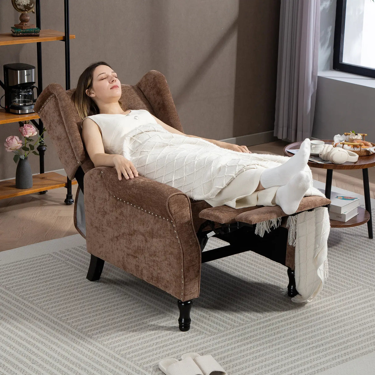 HOMCOM 150 Reclining Vintage Armchair, with footrest - Brown