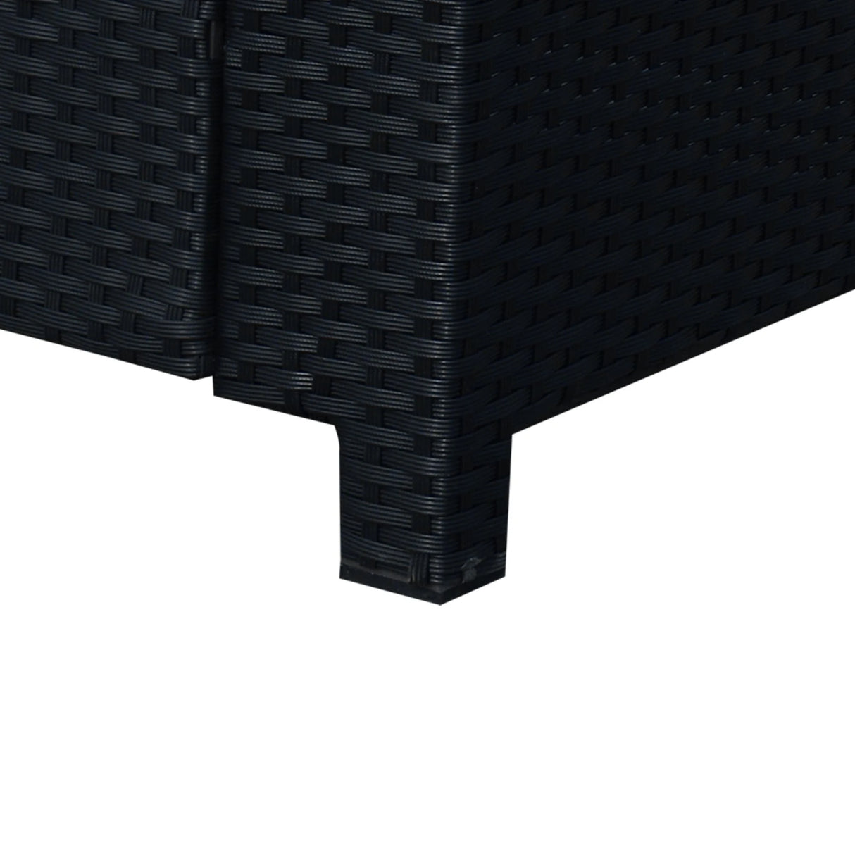 Outsunny Rattan Sofa, 2 Seater Garden Furniture with Soft Padded Cushion and Armrests, Wicker Garden Loveseat for Patio, Black