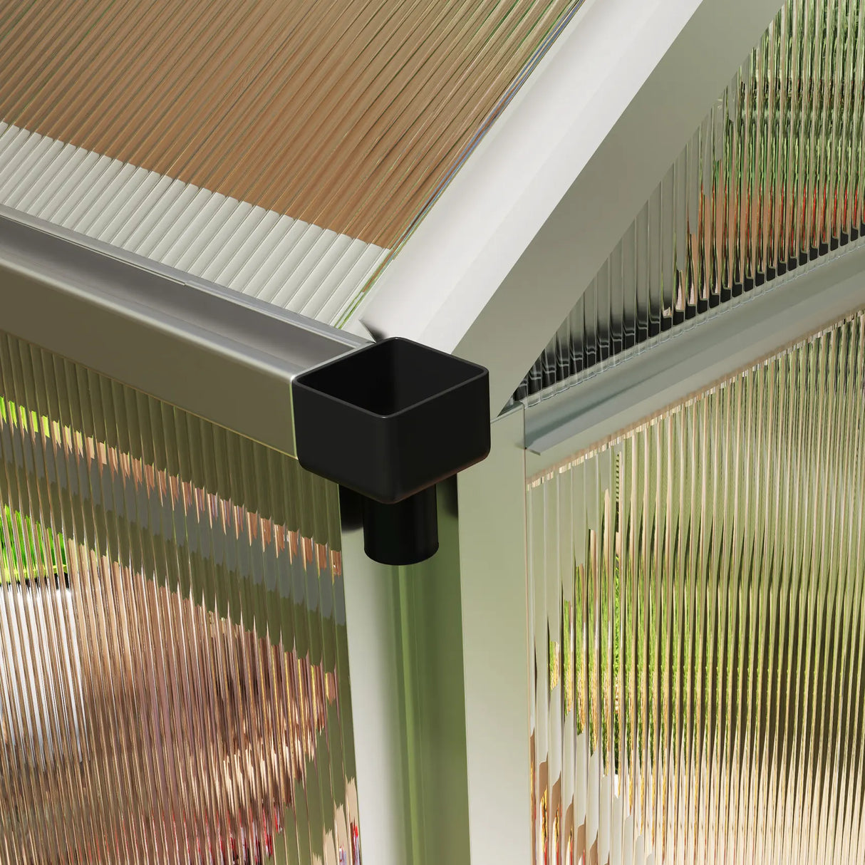 Outsunny Polycarbonate Greenhouse, Large Walk-In Green House with Slide Door and Window, Aluminium Frame, 6x4ft, Silver Tone