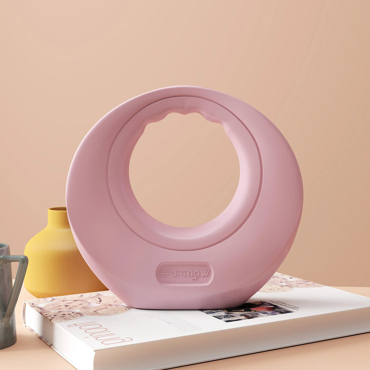 SPORTNOW 12kg Kettlebell, Kettle Bell with Wide Handle for Home Gym, Weight Lifting, Strength Training, Pink