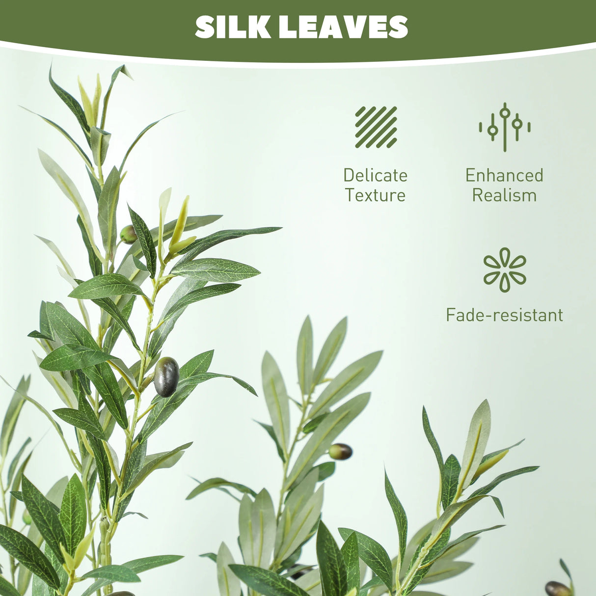 HOMCOM Silk Leaf Artificial Olive Trees