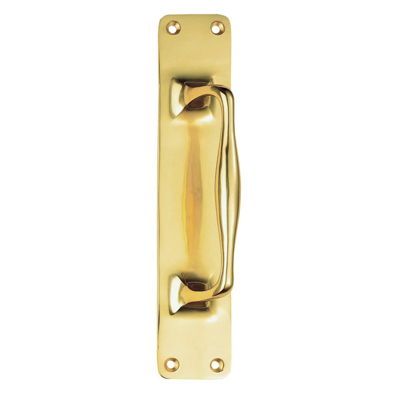 PULL HANDLE (CAST) - POLISHED BRASS - 305MM X 63MM - EACH