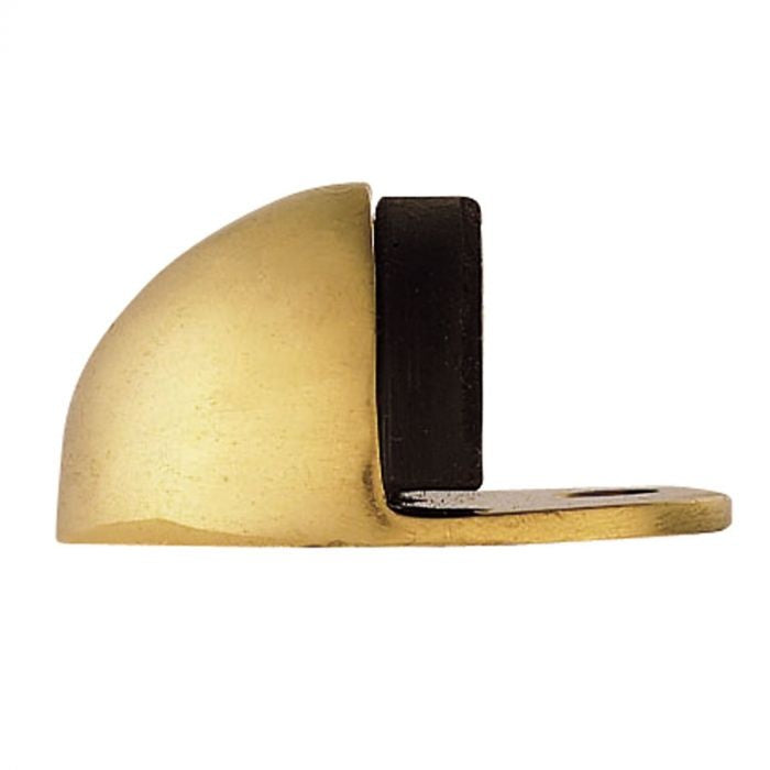 FLOOR MOUNTED OVAL DOORSTOP - POLISHED BRASS - 32MM - EACH