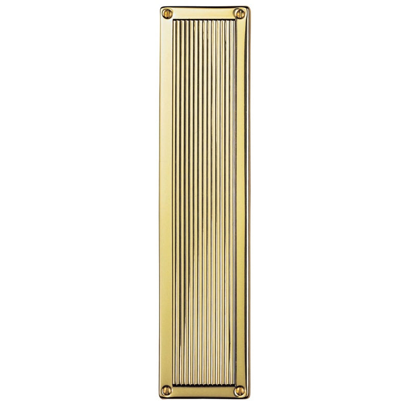 QUEEN ANNE - FINGER PLATE - POLISHED BRASS - 305MM X 70MM - EACH
