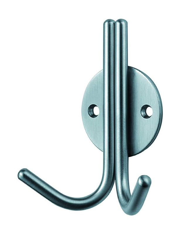 DOUBLE COAT HOOK - 100MM - FACE FIX_x005F
- SATIN STAINLESS STEEL - EACH