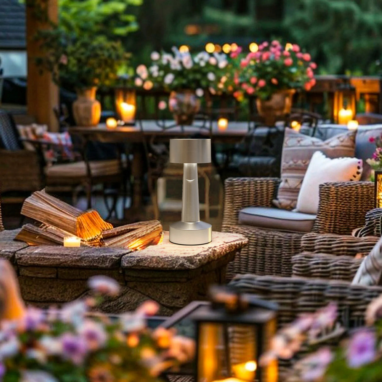 HOMCOM Cordless Table Lamp, Touch LED Desk Lamp with Rechargeable Battery, 3 Colour, for Bedroom Living Room, Silver