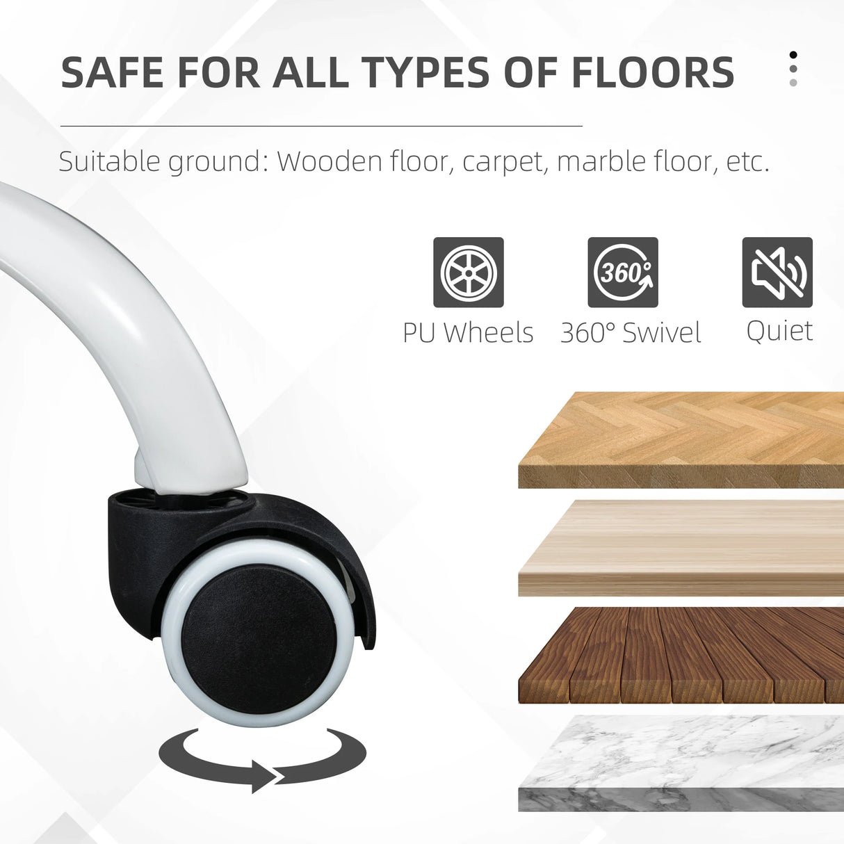 Vinsetto Office Chair, Ergonomic Desk Chair, Fabric Work Study Chair with 155 Reclining Back and Footrest, Adjustable Height and Swivel Wheels, Grey