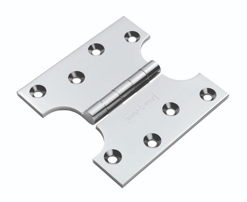 102 X 102 X 4MM PARLIAMENT HINGE C/W SCREWS (PAIR)_x005F
- POLISHED CHROME - PAIR