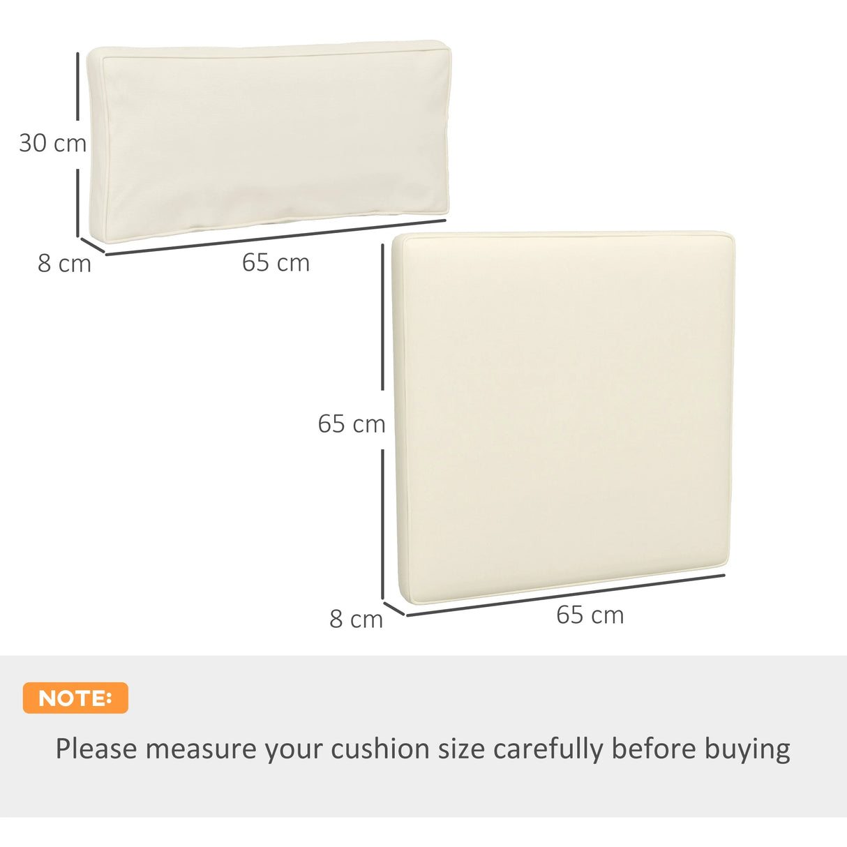 Outsunny Set of 14 Dining Set Cushions - Cream