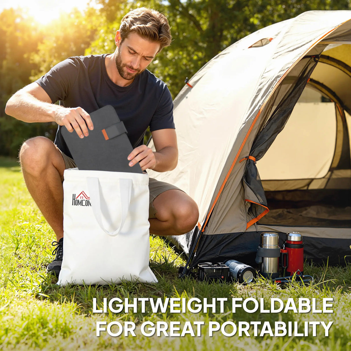 HOMCOM 36W Foldable Solar Panel, Portable Solar Charger Type-C to USB-A Charging Port, Power Supply for Outdoor