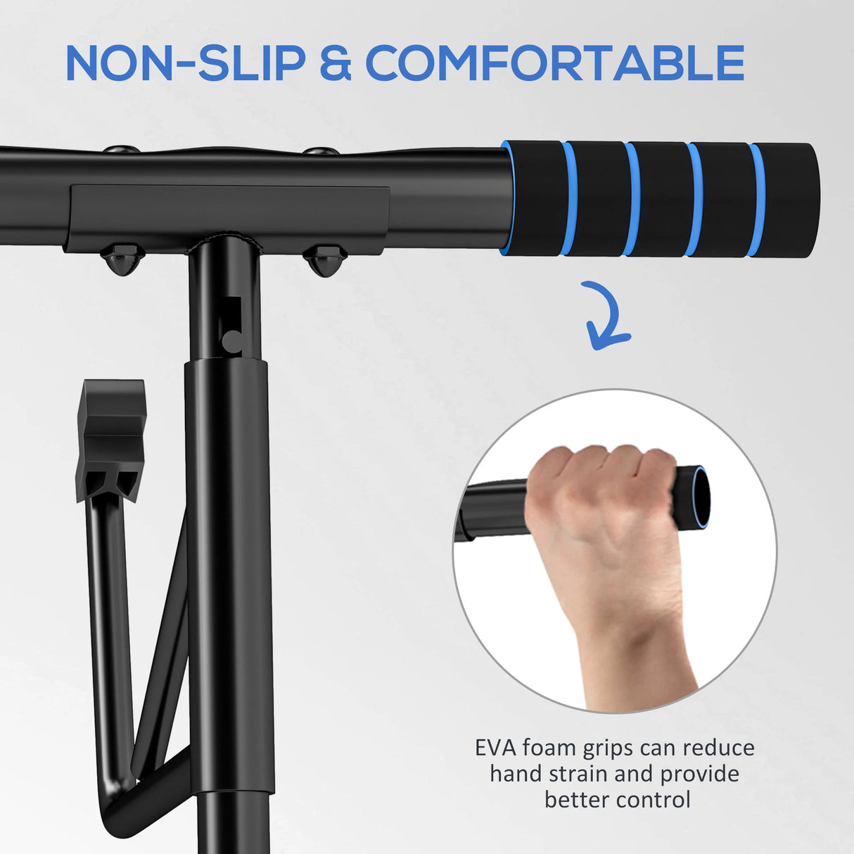SPORTNOW Pull-Up Bar, No-Drilling Chin-Up Bar, Push-Up Stand with Resistance Bands, Padded Handles for Home Gym Exercise